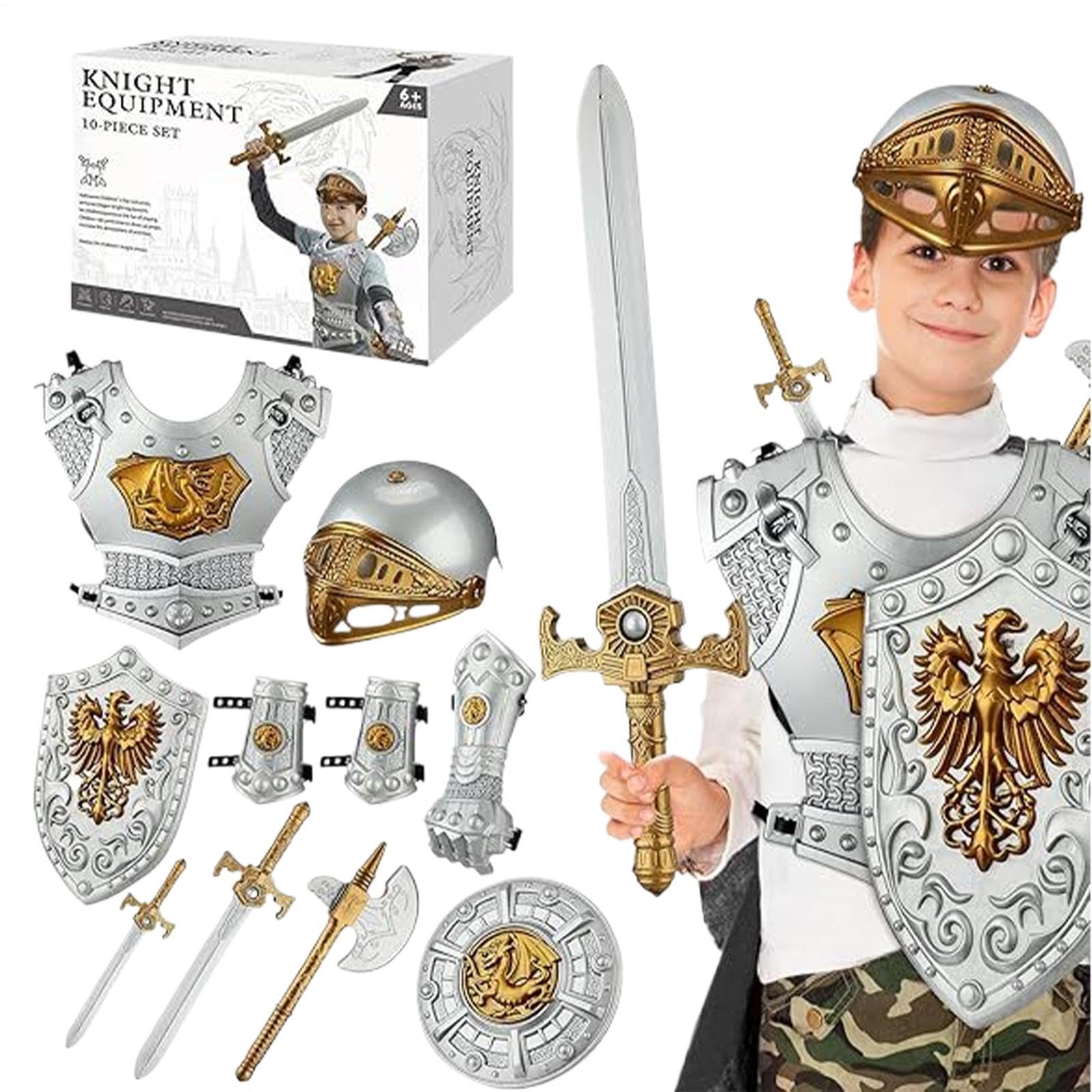Strój Rycerski Dla Chłopców Średniowieczny Realistyczny Wygodny | Kostium Dziecięcy Postaci Rycerza Rekwizyt Na Szkolne Przedstawienie Dramat Cosplay Wydarzenie Uczniowie Koledzy Z Klasy