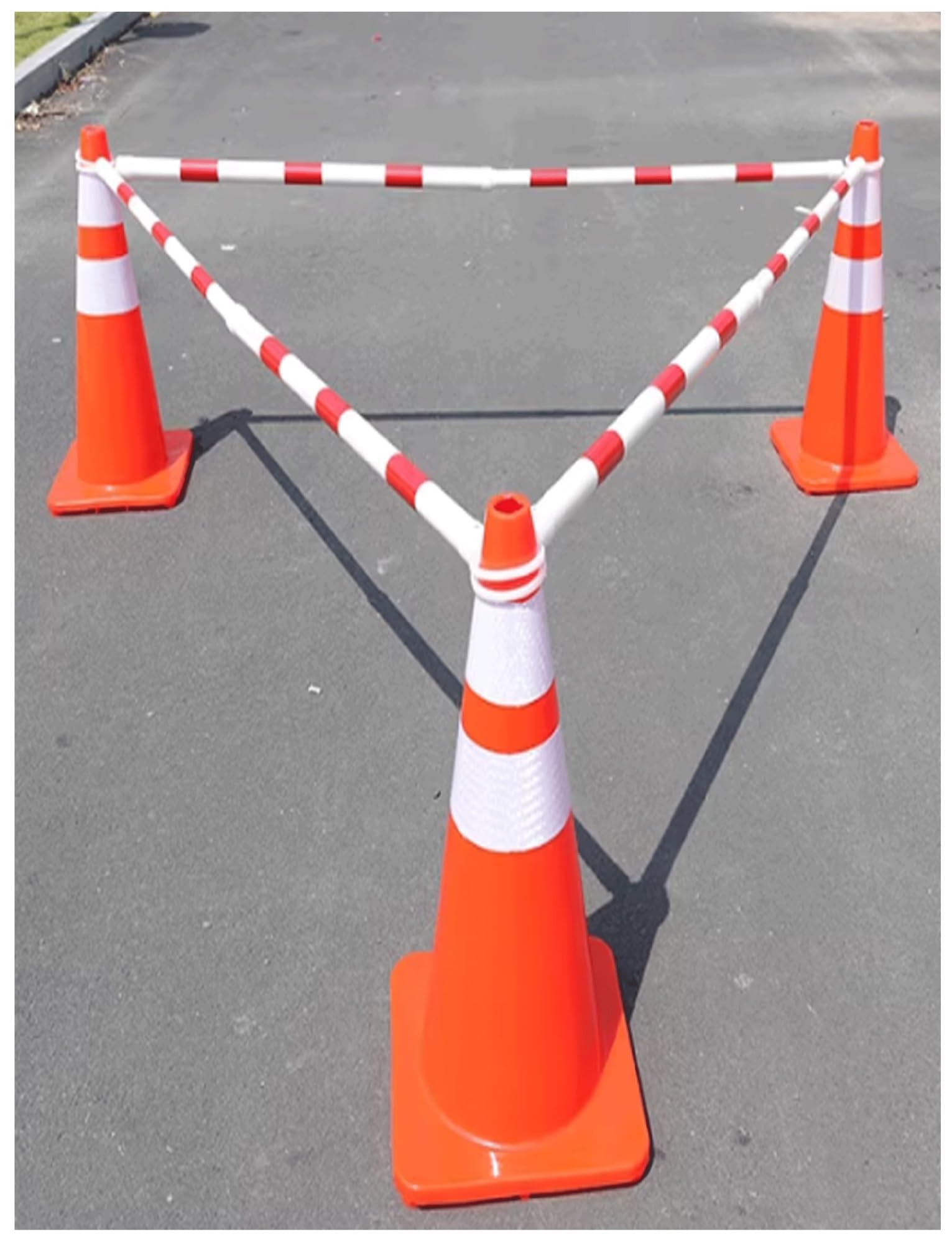 Barres de signalisation Portables Cone Bar - Lot de 5 poteaux de Connexion rétractables pour Une Gestion Efficace du trafic, idéaux pour Les parkings et Les événements (Rouge, 10 pièces)