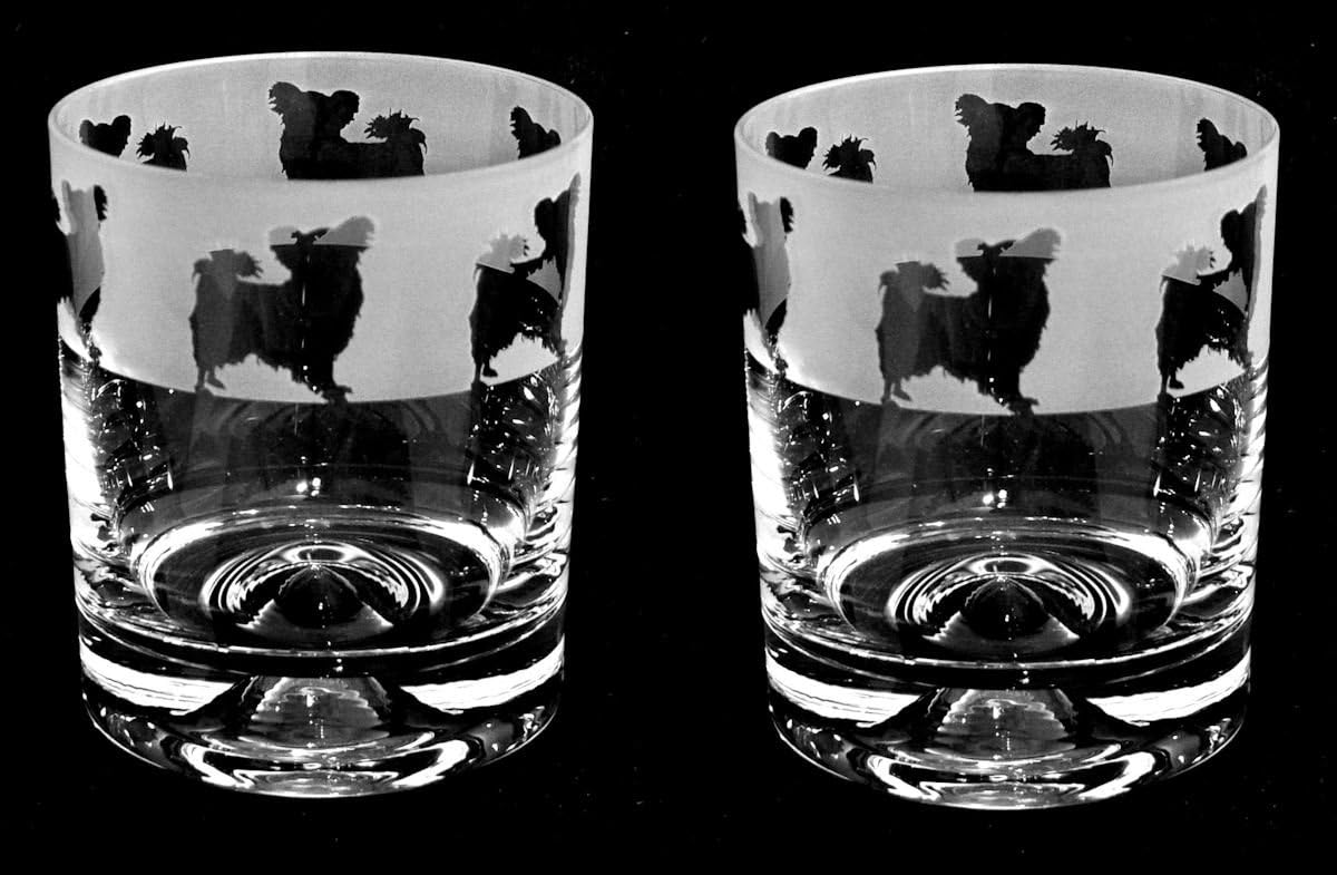 Papillon Frieze Whisky Tumblers (pair of glass whisky