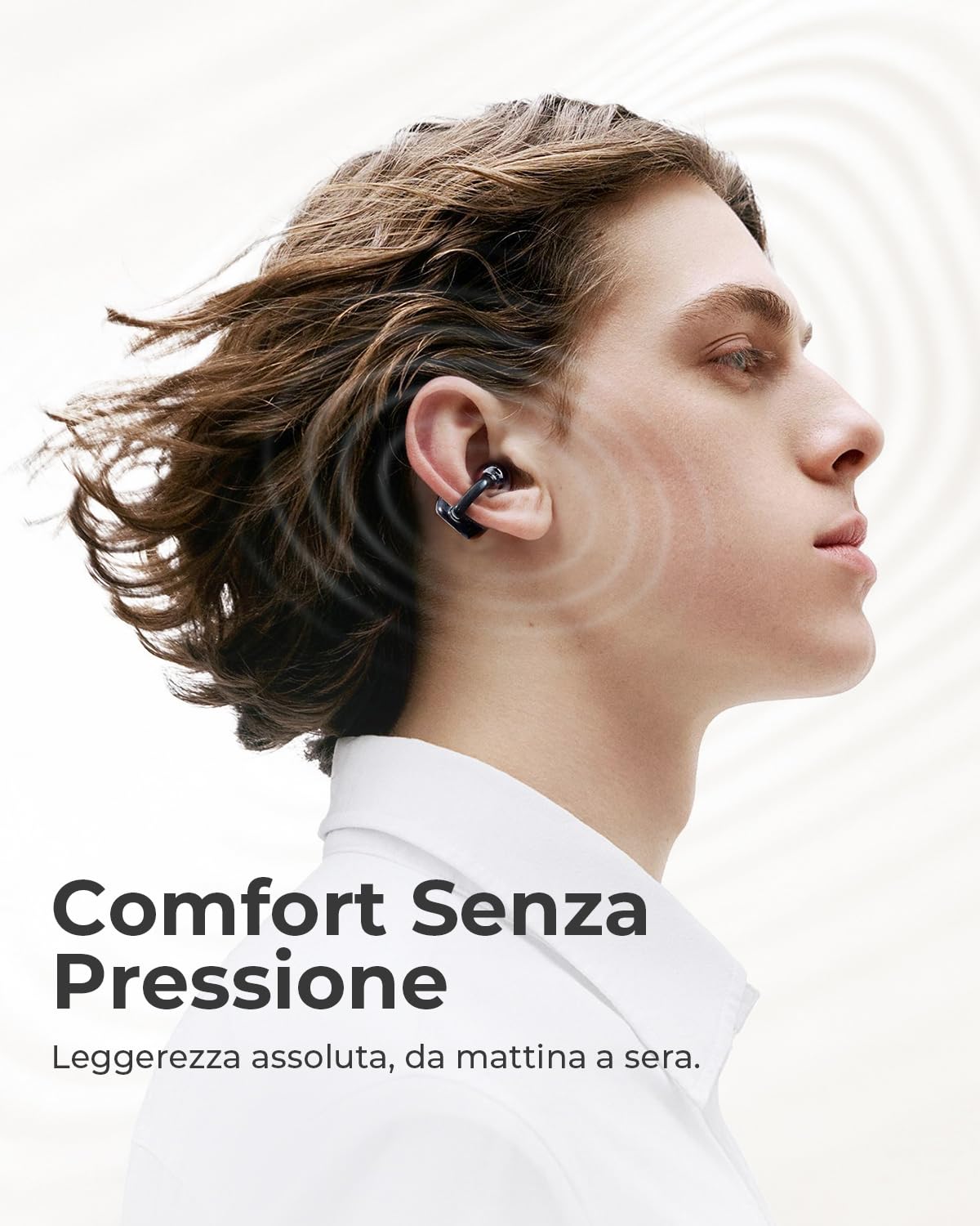 SANAG S6SUltra Auricolari Open Ear, Cuffie Clip on, Comfort e Vestibilità Stabile, Bluetooth 6.0, Bassi Profondi, IP67, 42H di Autonomia, Chiamate AI, App Personalizzata, Ideali per Sport e Lavoro