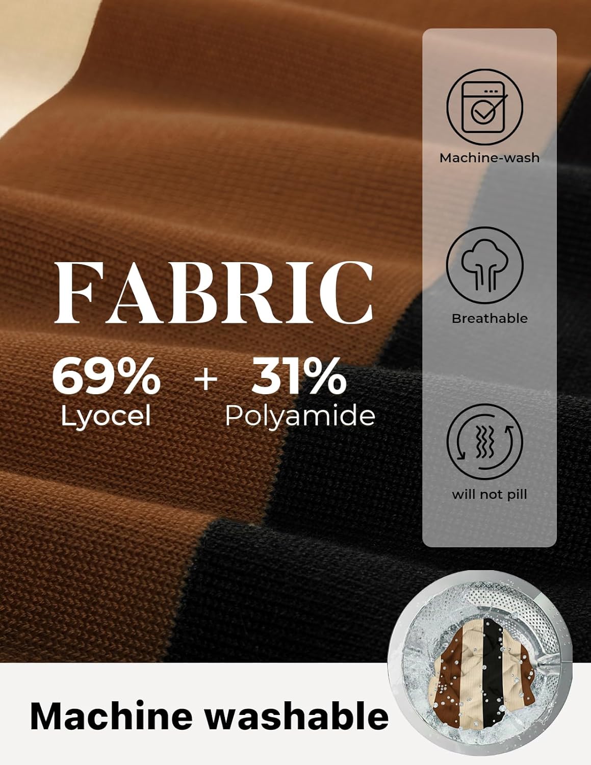 PJ PAUL JONES Men's Polo Shirts Vintage Striped Button Down Shirts Casual Knitting Shirts - Image 3