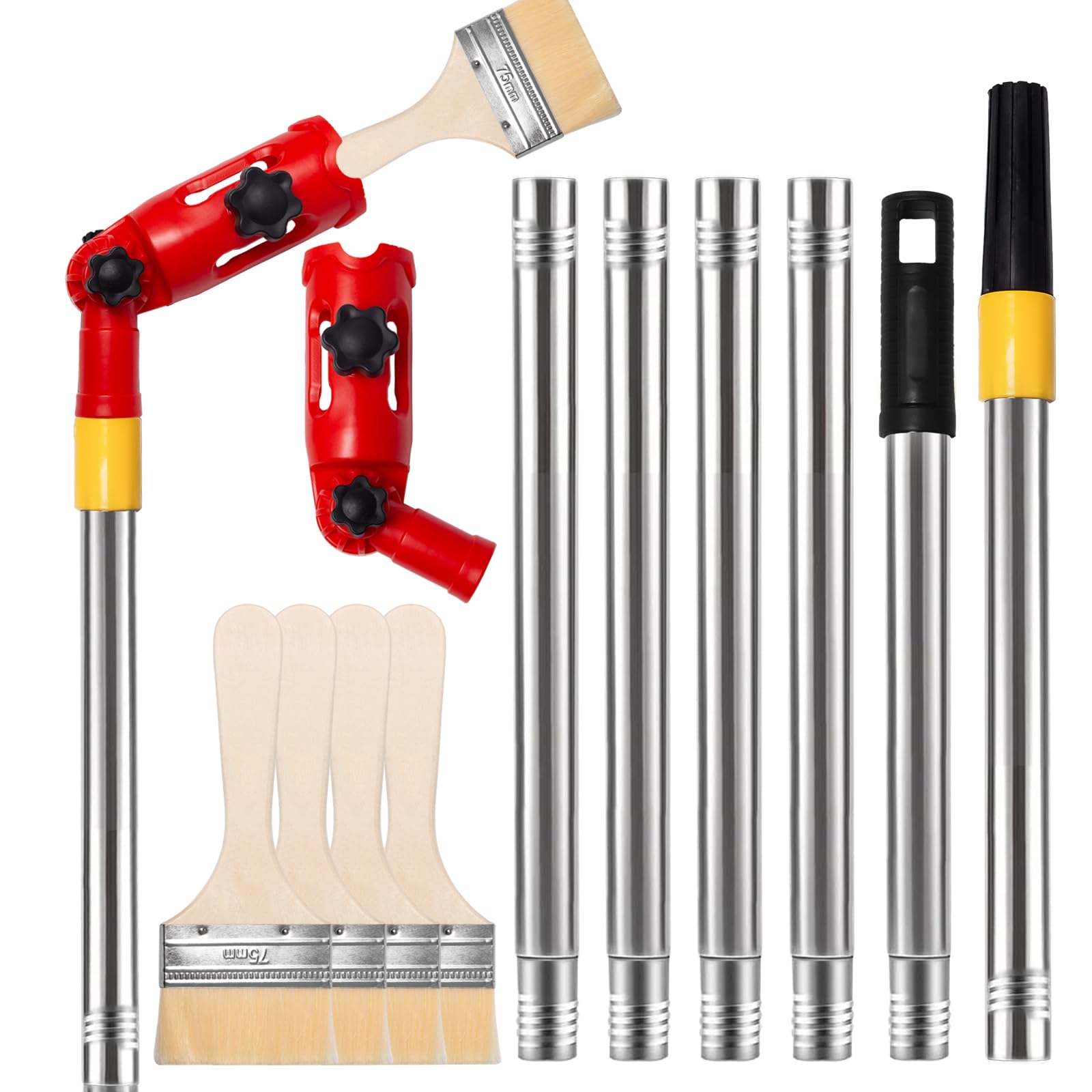 1.7m Poste de Extensión de Pincel de Pintura Herramienta Extensor de Pincel Pintura de Múltiples Angulos Soporte de Extensión de Pincel para Techos Altos Paredes Esquinas de Escaleras