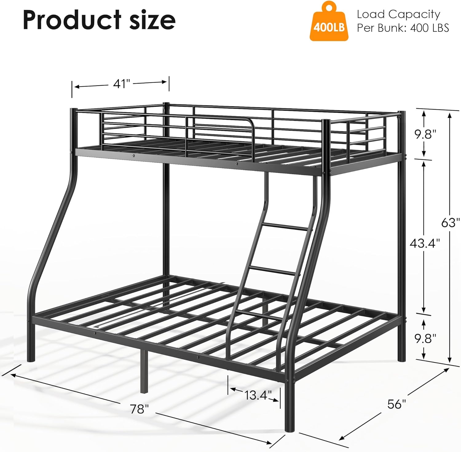 SDHYL Bunk Bed Product Dimensions