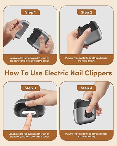 Miniatura 8 de Cortaúñas eléctrico, cortaúñas para bebés con luz recargable por USB de 2 velocidades con cubierta magnética y almacenamiento de uñas mejorado