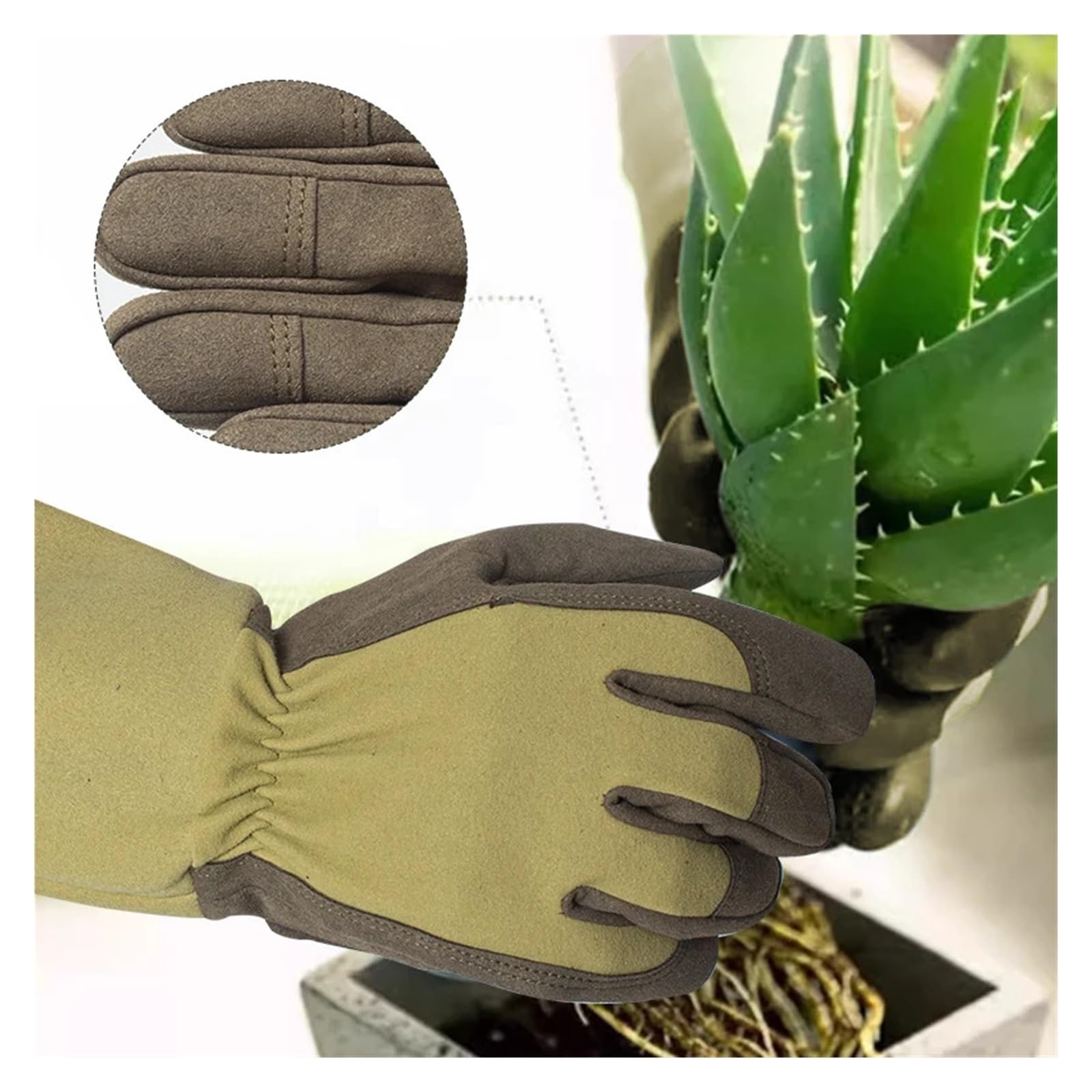 Guanti da giardinaggio in tela, confezione da 1, lunghi, for potatura di rose, con touch screen, diverse misure(Large)