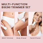 MAXGROOM Bikini Les femmes de l'époque, 3-in-1 Rasoir électrique sans douleur pour cheveux pubiques, sans fil imperméable Lady Shaver LED Lumière, Poche de voyage & Nettoyage facile