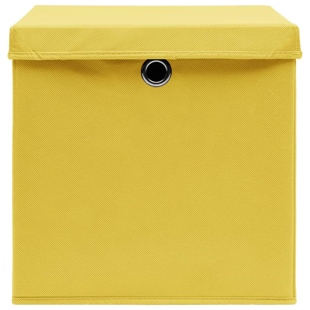 Home & Garden-Aufbewahrungsboxen mit Deckel, 10 Stück, gelb, 32 x 32 x 32 cm, Stoff-Möbelwahl