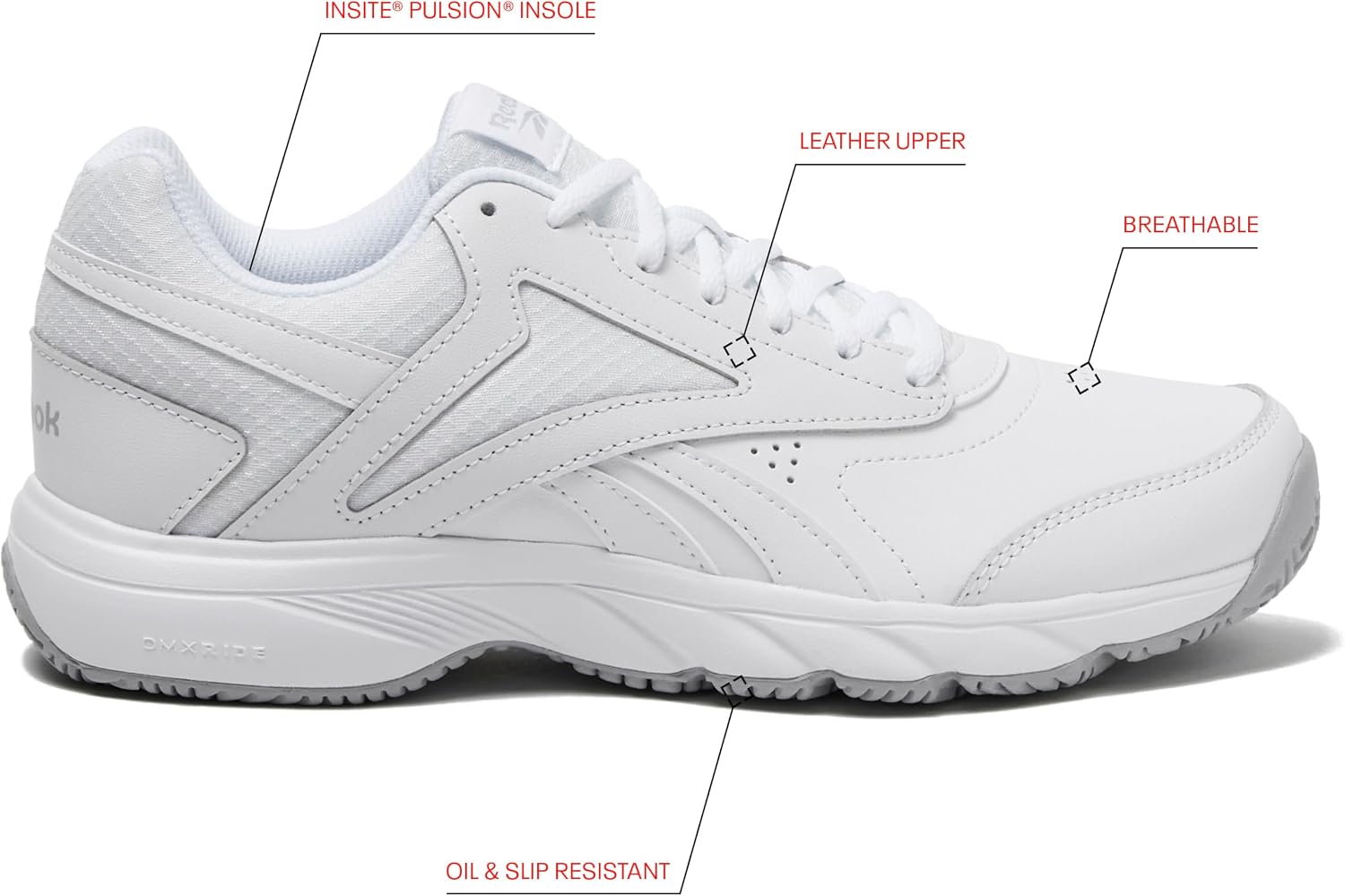 Reebok Work N Cushion 4.0 Non Slip Work Shoes for Women, Lace or Strap