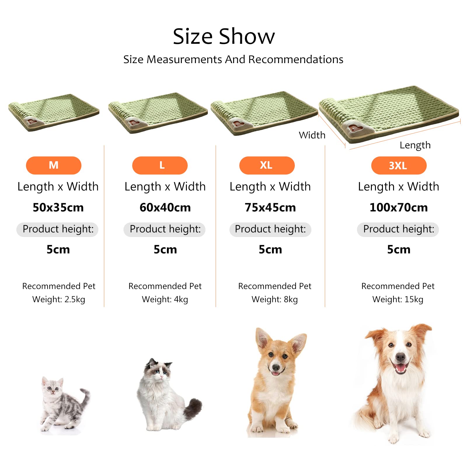 PETCUTE Colchoneta para Perros y Gatos,Espuma con Memoria, Cojín para Mascotas Suave Cálido y Duradero con Funda Extraíble y Lavable,Cama para Perros Grandes y Medianos,XL