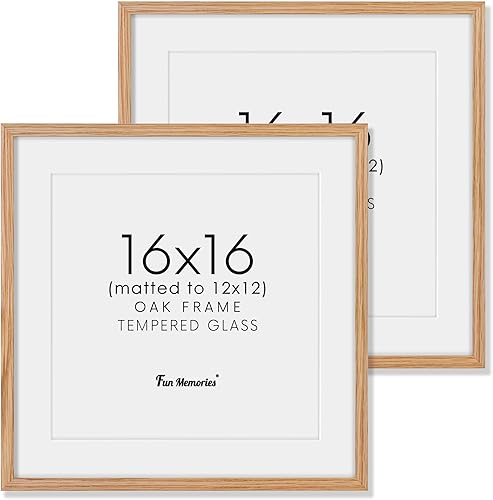 Miniatura 89 de Portarretratos de madera maciza de roble blanco de 4 x 4 pulgadas, marco de fotos cuadrado con vidrio templado real, marco rústico de madera