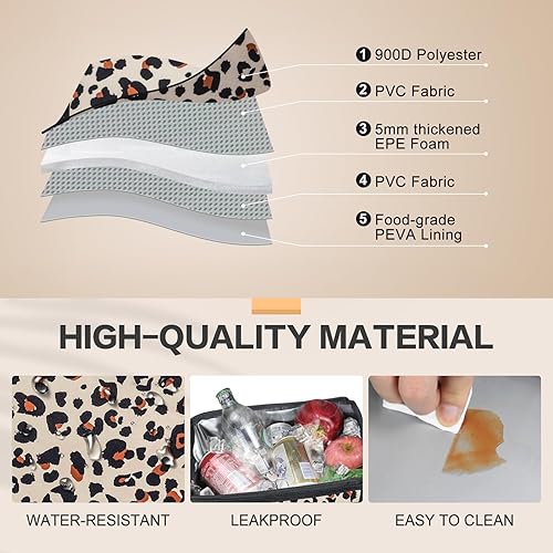 Miniatura 2 de Fmeida Bolsa de almuerzo, bolsa de almuerzo aislada para mujeres adultas, contenedor grande para lonchera, reutilizable, a prueba de fugas, bolsa de