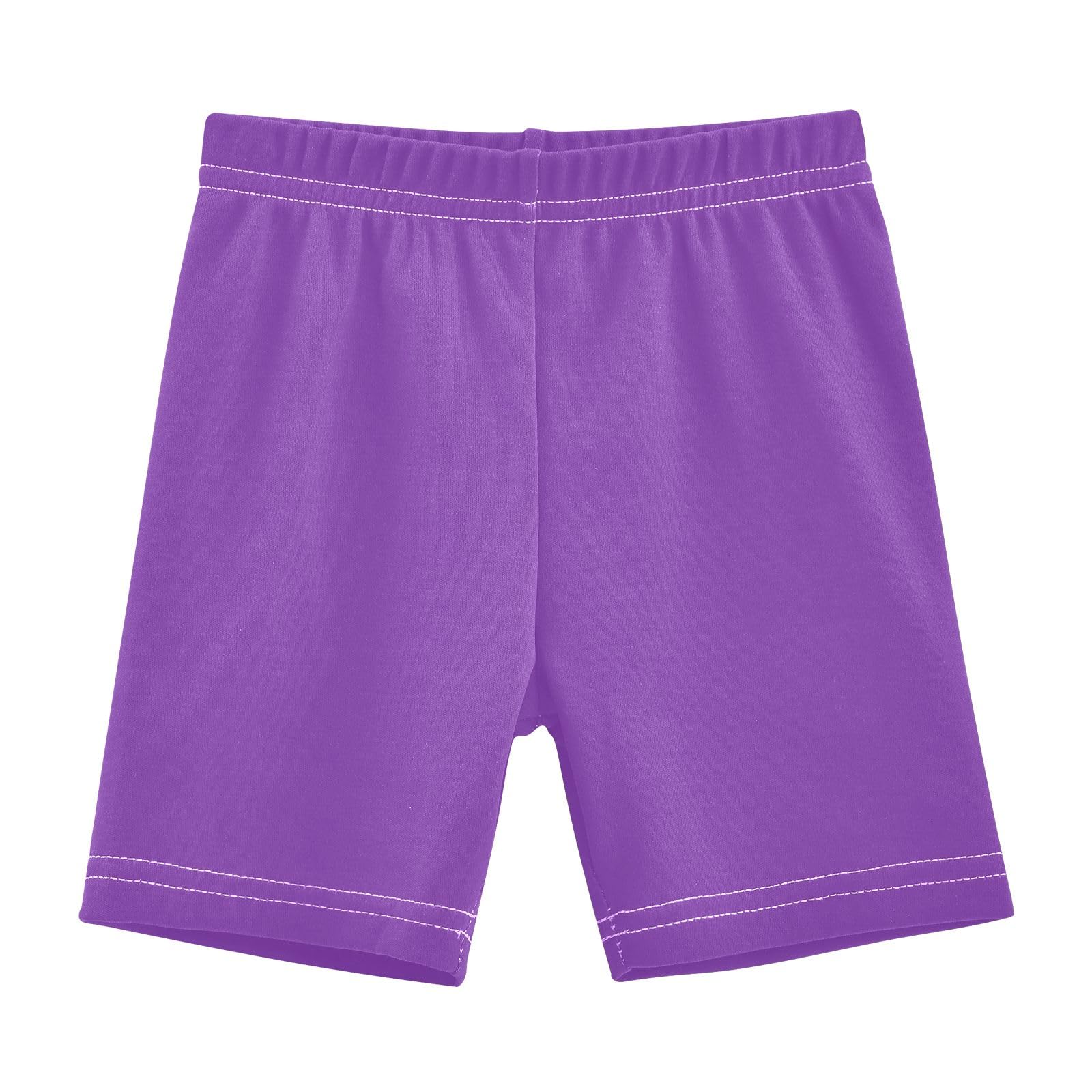 Girls' Cartwheel Shorts Breathable Bike Shorts Kids Under Dress Dance Short Purple Size 10