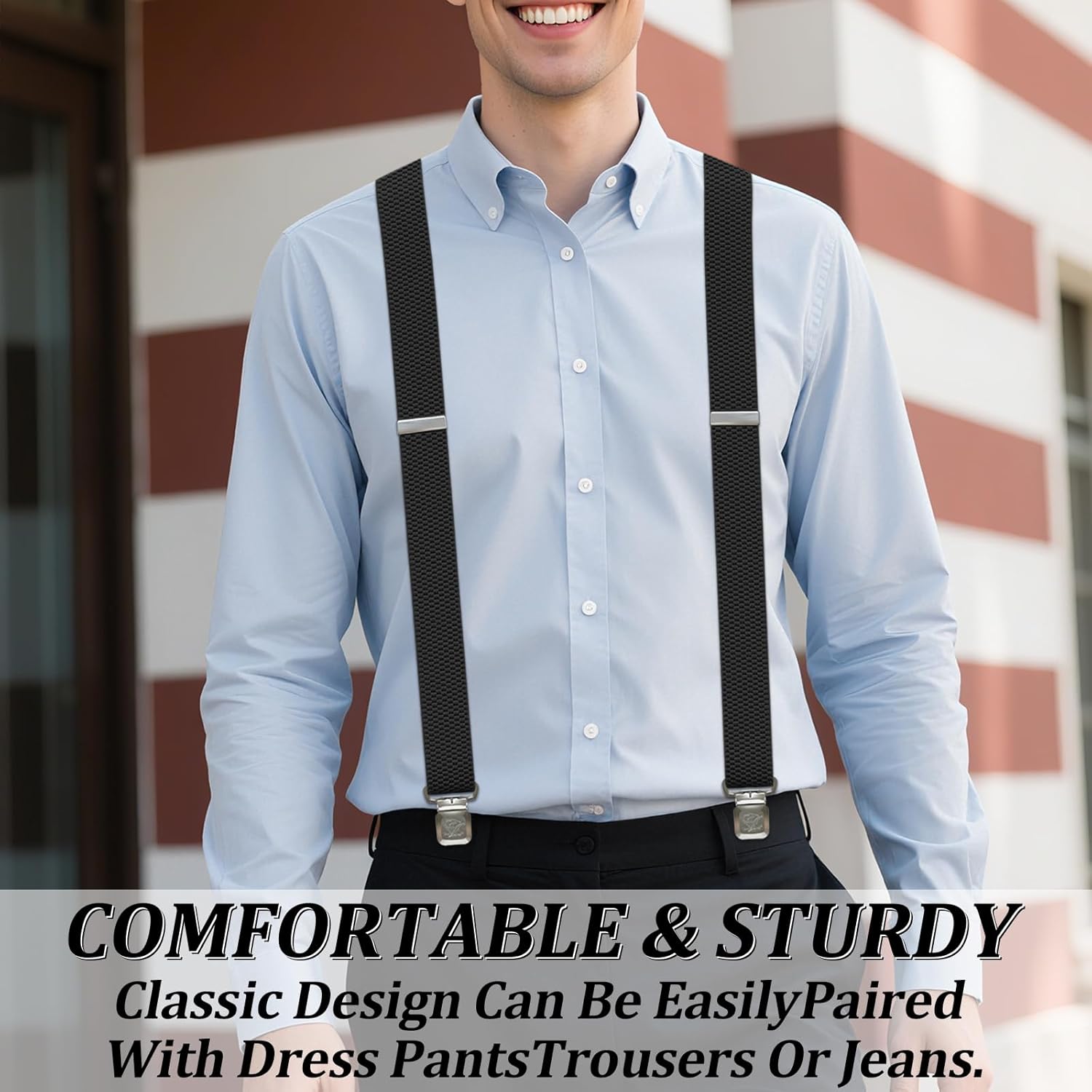 Suspenders for Men Heavy Duty 1.6 Inch Wide Mens Suspenders for Jeans Dress X Back Elastic Adjustable - Image 5