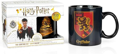 Miniatura 1 de Harry Potter Gryffindor House 20oz Heat Reveal Ceramic Coffee Mug - Heat Sensitive Color Changing & Image Morphing Tea Cup for Lattes, Cappuccinos,
