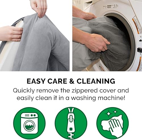 Miniatura 7 de Furhaven - Cama de espuma viscoelástica para perro estilo sofá de felpa y gamuza con funda extraíble lavable, color gris, tamaño jumbo (XL)