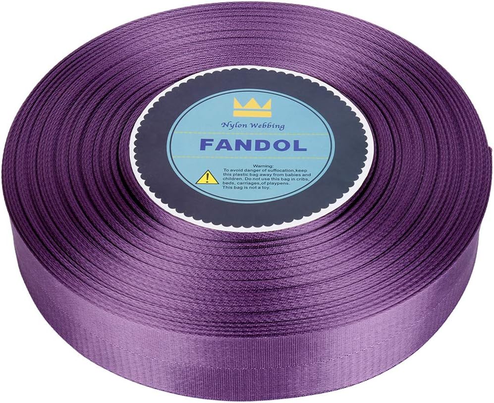 FANDOL Nylon Webbing - Heavy Duty Strapping for Crafting Pet Collars, Shoulder Straps, Slings, Pull Handles - Repairing Furniture, Gardening, Outdoor Gear & More (2 inch x 50 Yards, White)