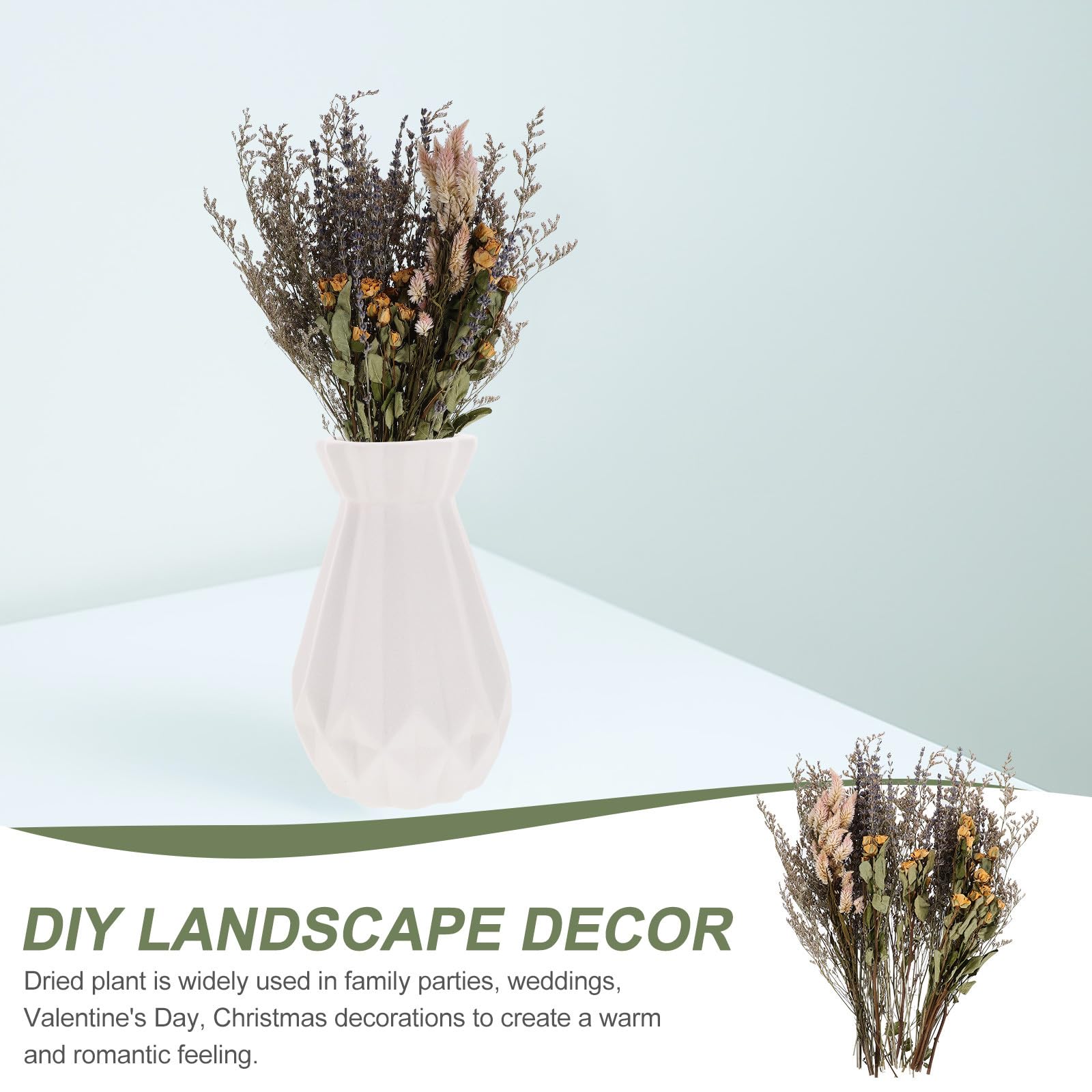 Ramo de Flores Secas y Lavanda para Decoración Rústica en Jarrón, Adecuado para Bodas y Navidad Material de Plantas Preservadas