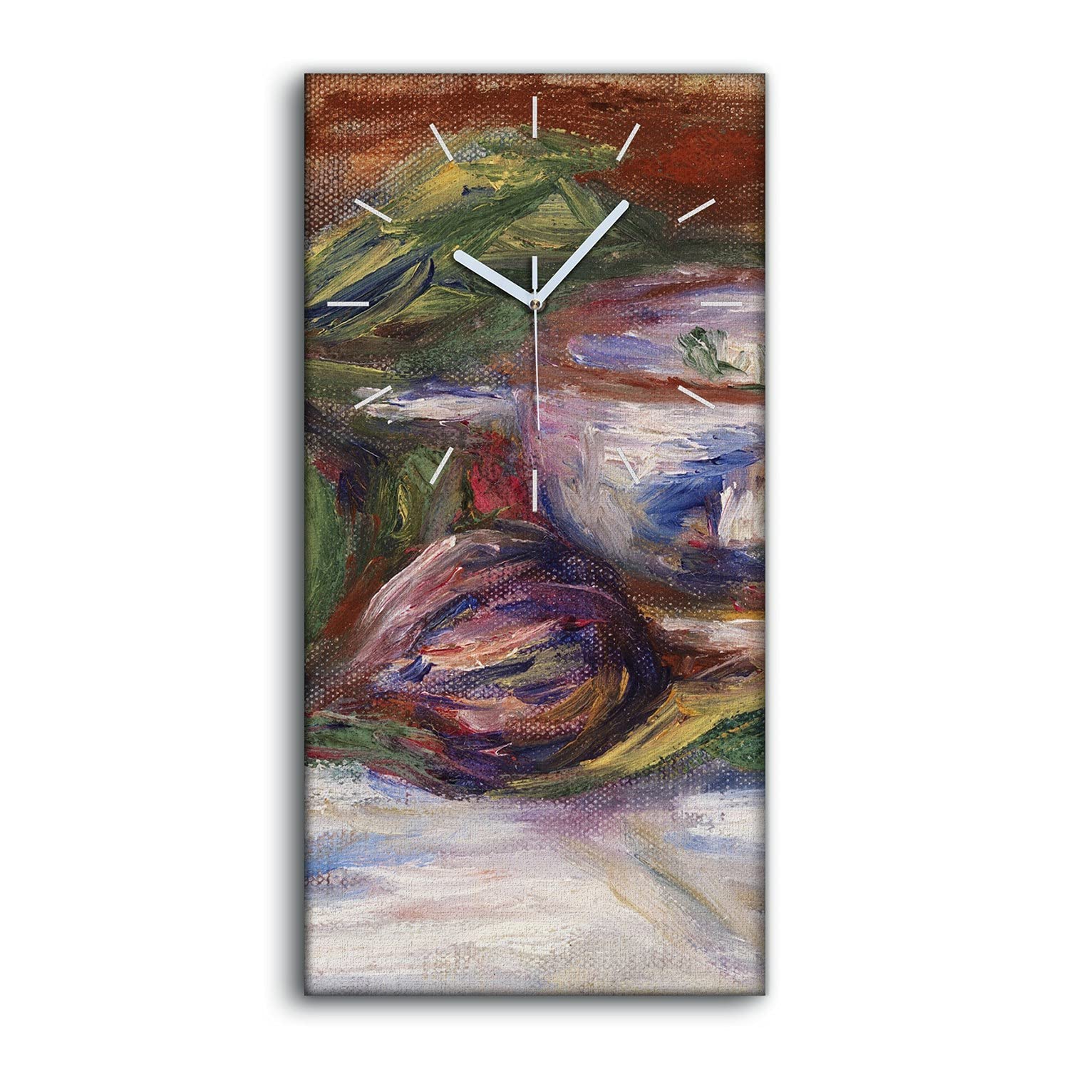 Horloge sur Toile 30x60cm Art Moderne Salon - Pot de Fleurs