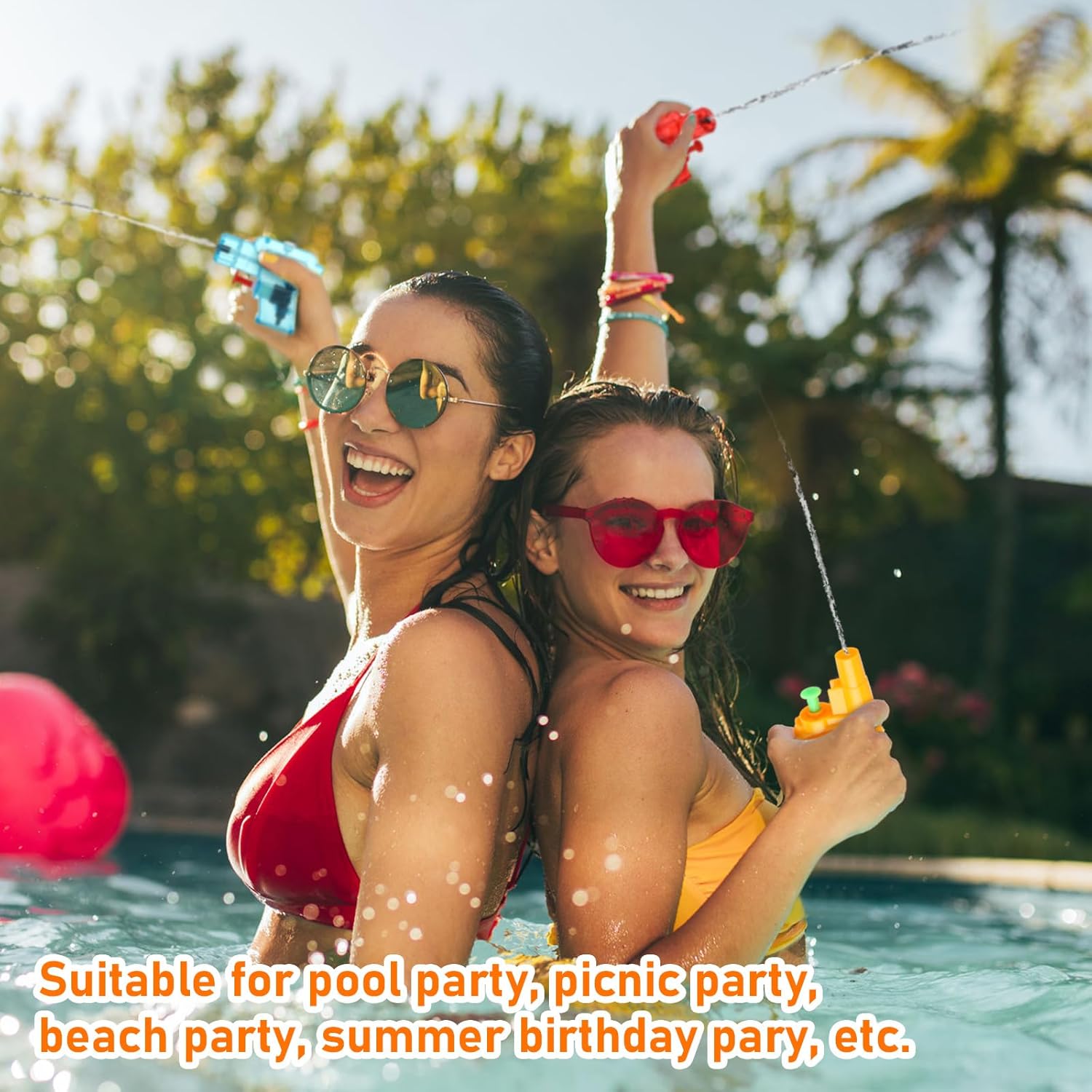 Threan 100 Pcs Colorful Mini Water Gun Sprayer Small Toys Summer Squirt Toys Bulk for Outdoor Beach Party Favor Game Swimming Pool