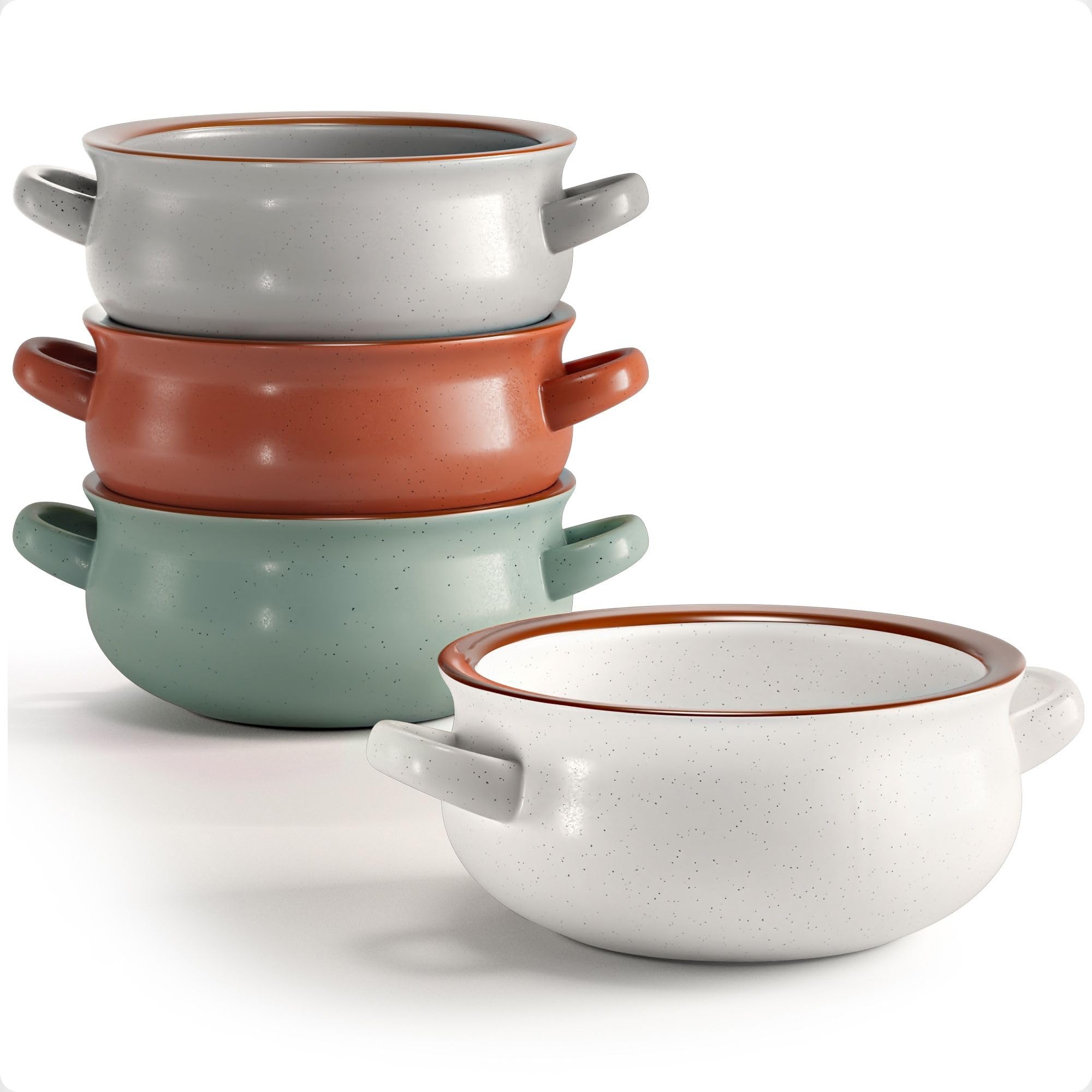 英国製 新品 黒壺California by  SoupDish Amazon.com | Ceramic Soup Bowls With Handles Set of 4-20 oz