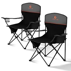 ALPHA CAMP Folding Camping Chairs for Adults Lawn Chairs Outdoor Chairs Support 225 LBS Portable Camp Chairs with