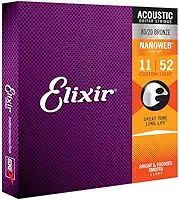 Encordoamento .011 Elixir 11027, para Violão Aço, Custom Light Bronze 80/20 Nanoweb