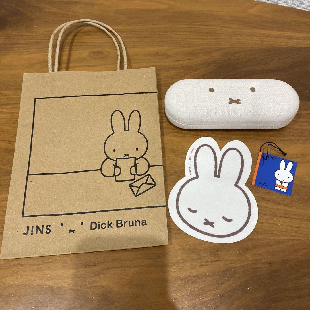【未使用】jins /  peak / メガネケース / メガネ拭き付 JINS ジーンズ メガネケース 白 ホワイト アイボリー 眼鏡拭き付き
