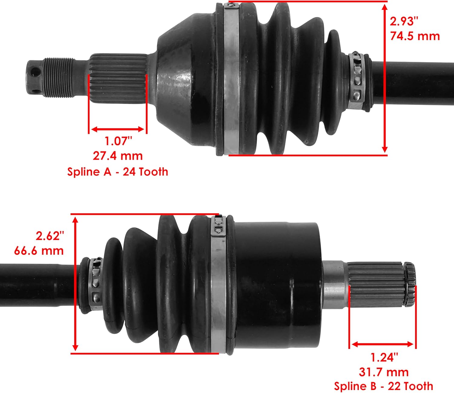 Caltric Rear Left Complete Cv Joint Axle Compatible with Honda 42350-HP7-A01