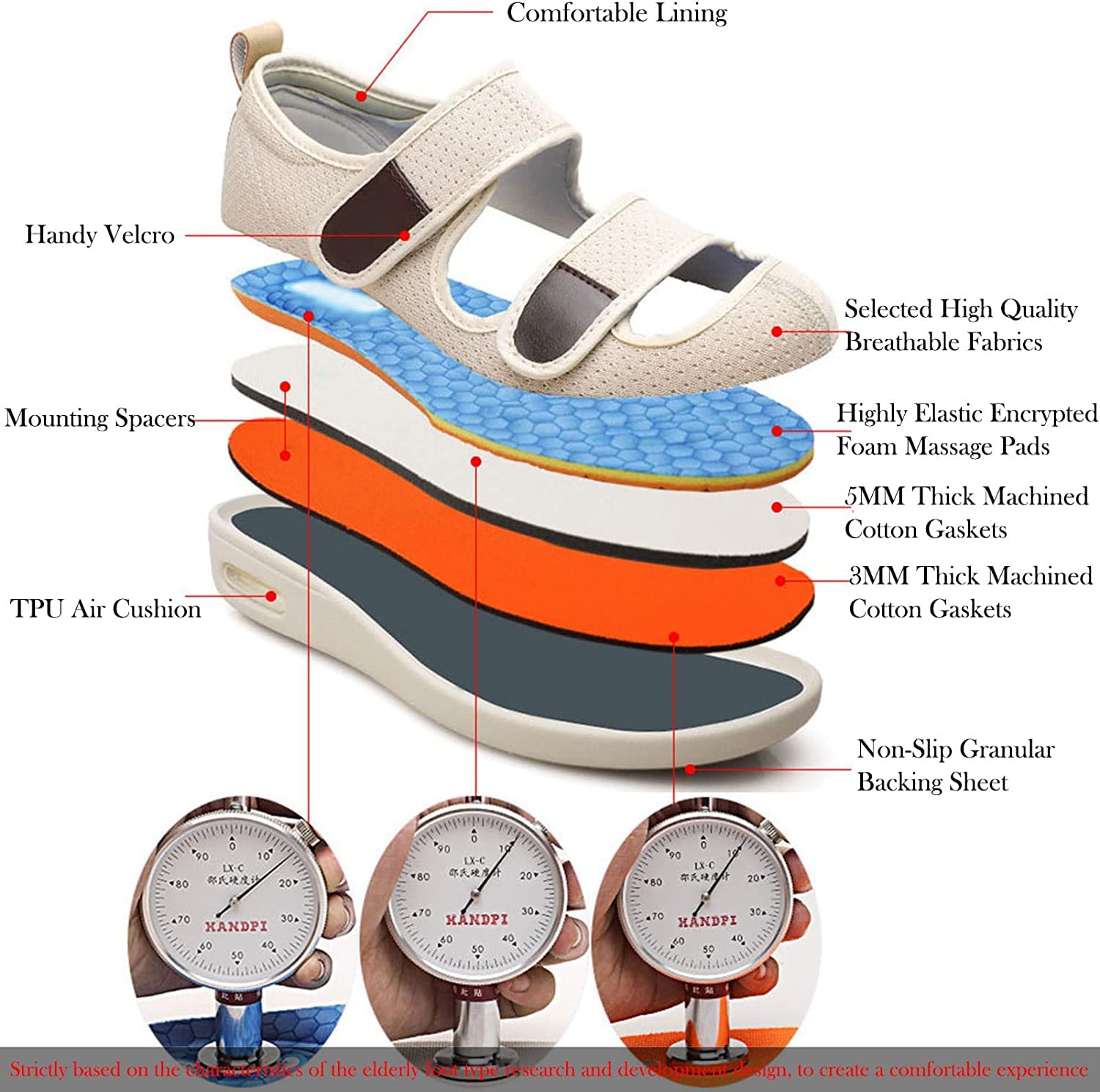 Scarpe di Larghezza Extra Larga Donna Uomo Scarpe diabetiche Ortopediche artrite Piedi gonfi Calzature per Uomo Donna per Anziani Artrite Edema Piedi gonfi Pollice valgo