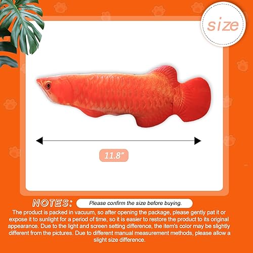 Miniatura 2 de Peluche de pez rojo dorado Arowana, almohada de peluche de 11.8 pulgadas