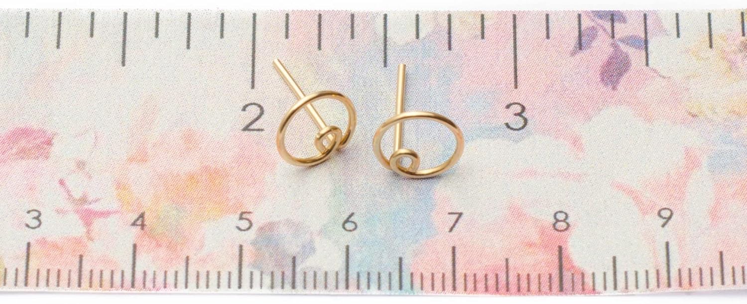Circle Earrings Round Studs Simple Modern Minimal 14k Gold Filled Jewelry - Image 6