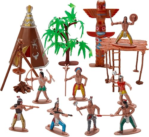 Miniatura 1 de X Hot Popcorn 23 figuras de indios en miniatura, figuras de acción de indios de plástico, suministros de diorama para decoración de escenas, regalo