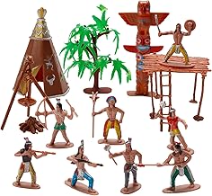 X Hot Popcorn 23 Pcs Miniature Indians Figurines Plastic Indians Action Figurines Diorama Supplies for Scene Decoration Birthday Present