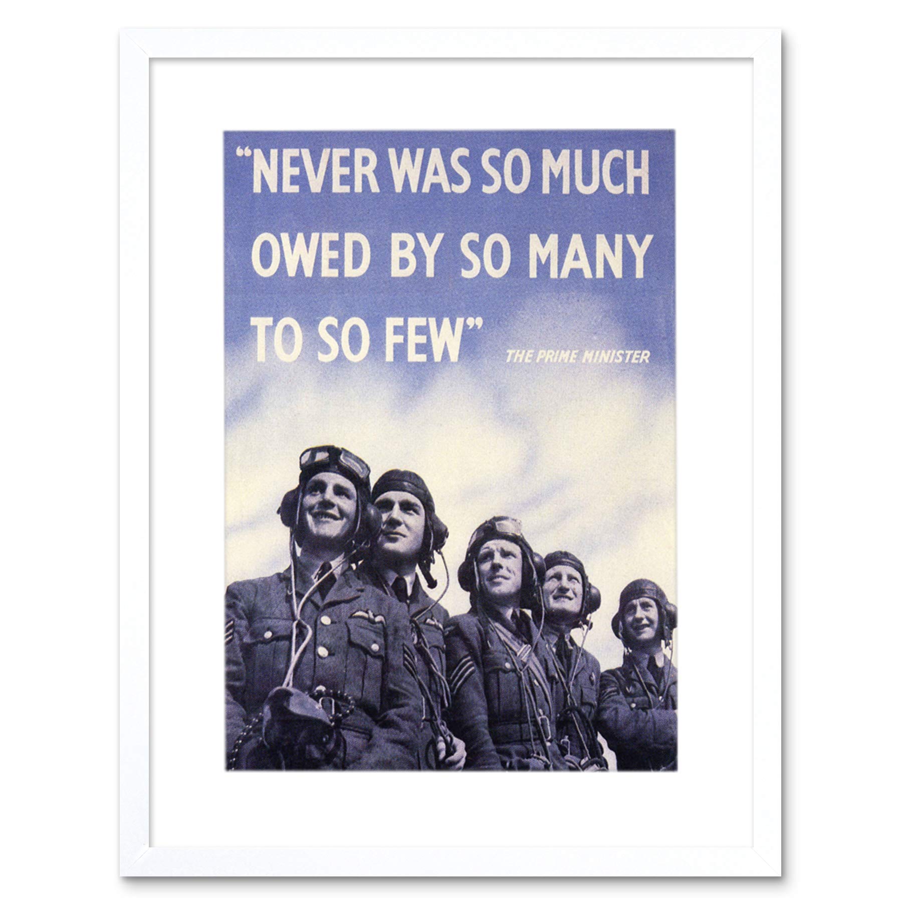 Wee Blue Coo War WWII UK Churchill Pilot Battle Britain Quote Picture Framed Wall Art Print