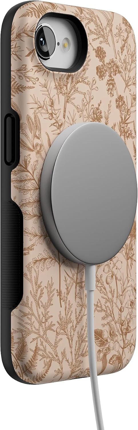 Casely iPhone 16e Case | Beige Garden | Neutral Floral | Bold Protective Design | Compatible with MagSafe