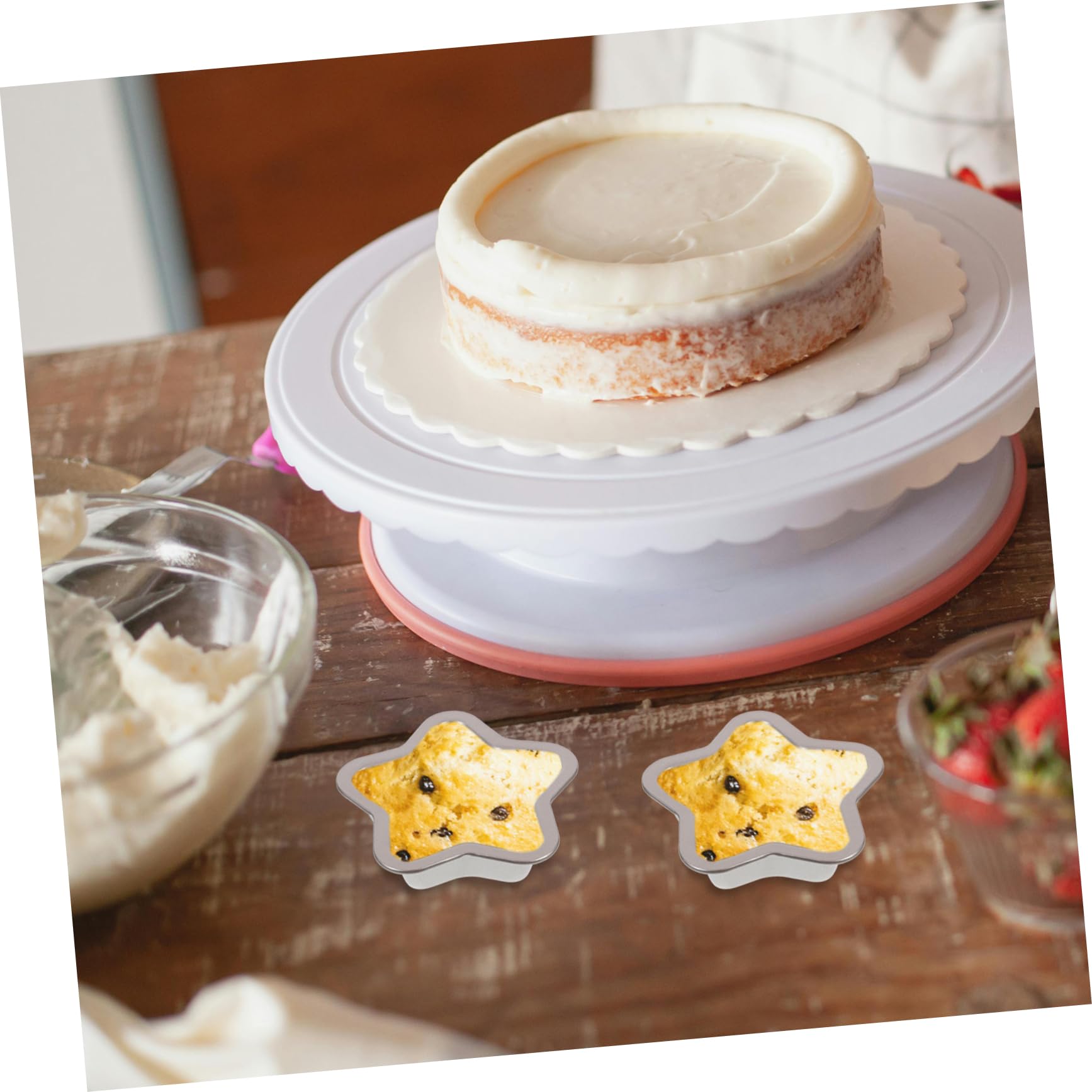 COLLBATH 5 Juegos De Moldes Para Pasteles De Acero Al Carbono Con Revestimiento Antiadherente Y Forma De Estrella Para Repostería Casera (2 Unidades X 5)
