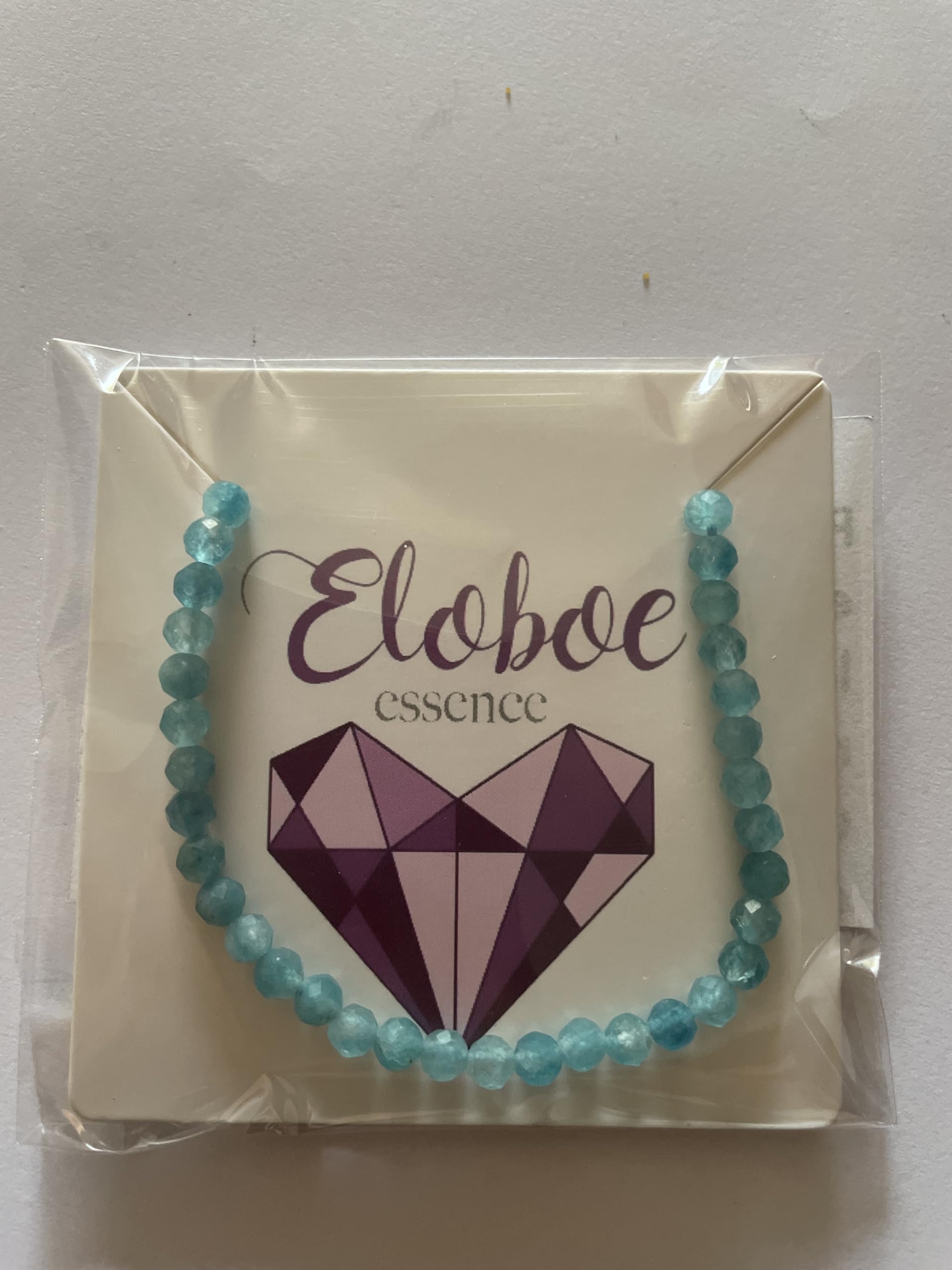 Pulsera de calcedonia azul piedras naturales semipreciosas de 4 mm de grosor cadena de plata ajustable de 16cm a 19cm.
