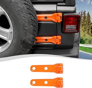 Tailgate Hinge Cover,Spare Tire Rear Door Bracket Cover Fit for 2018-2025 Jeep Wrangler JL JLU Sport X Sahara Rubicon (Orange)