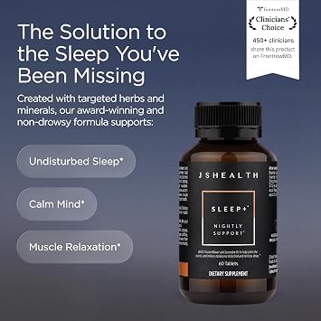 JSHealth Sleep Aid with Magnesium, Lavender & Passionflower, 30 Tablets
