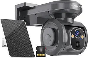 2.5K 4MP 4G LTE Cellular Security Camera Solar Power Wireless Outdoor, 24/7 Recording No Need WiFi, 360° Live View, Includes SIM & 64GB SD Card, Color Night Vision (Metallic Gray) asin的图片