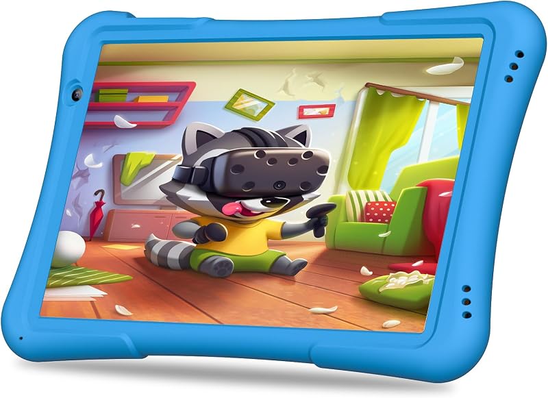 10'' Kids Tablet Android, 32GB,Parental Control, Tablet for 3+, Blue | Tablet for Kids, Freee games & Apps, Kids-tablet Case, Large HD IPS Display, WiFi 6, Dual Camera, Bluetooth, Toddler Tablet
