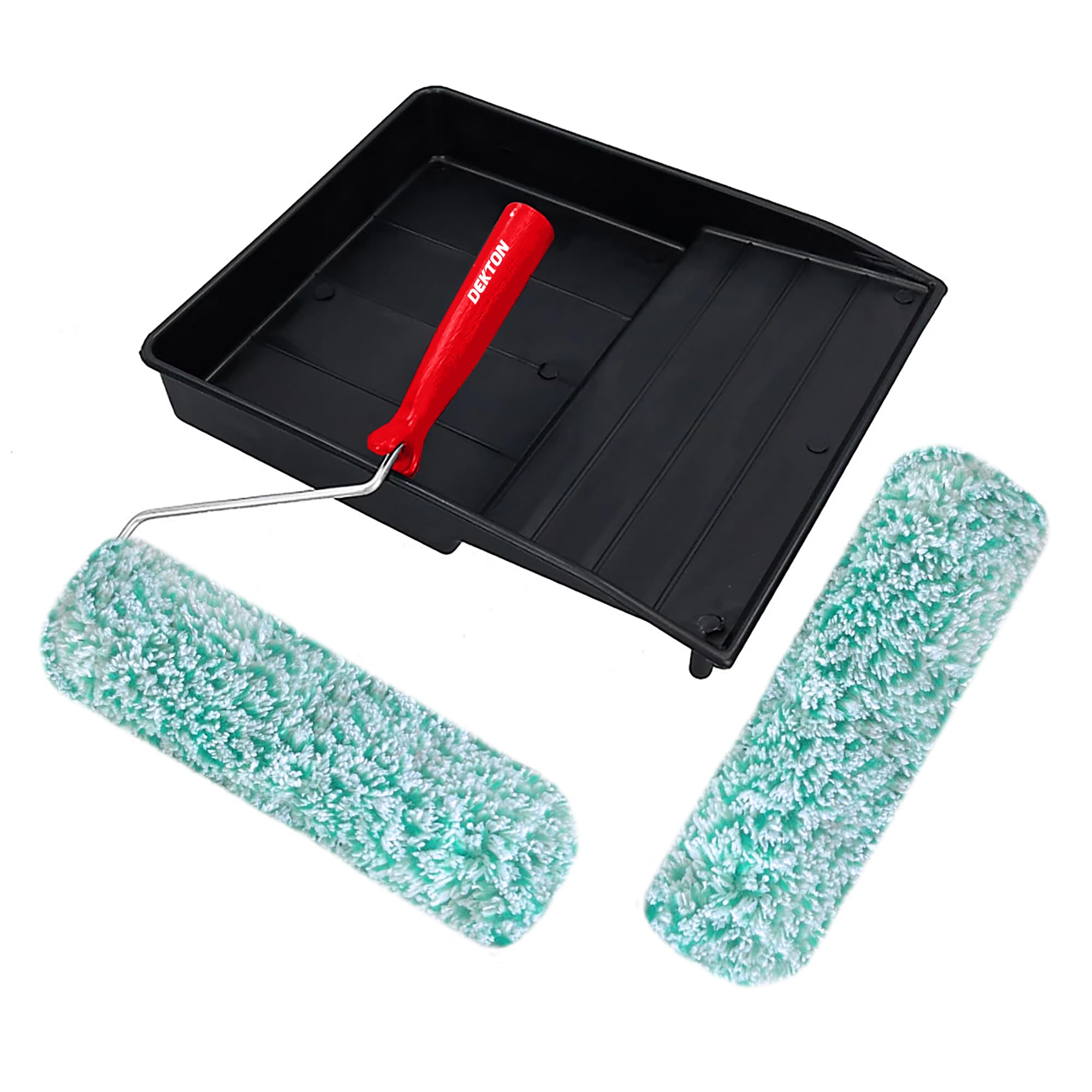 Dekton 9" Roller And Tray 2 Sleeve Trade - Woven Roller For Emulsion| Ideal For Emulsion Paints On Walls And Ceilings| Medium Pile Woven Fabric Sleeves| Durable Finish| Seamless Repairs