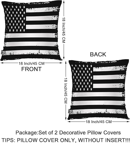 Miniatura 6 de Swono Fundas de almohada decorativas retro con bandera estadounidense, fundas de cojín cuadradas con bandera de Estados Unidos Grunge para hombre y