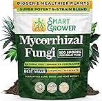 Mycorrhizal Fungi Organic Root Enhancer for Plants, Super Potent 100 Spores Per Gram, 5-Strain Blend, Rapid Results for Gardens, Houseplants, Lawns, Mycorrhizae Smart Grower 125 Grams for 125 Plants