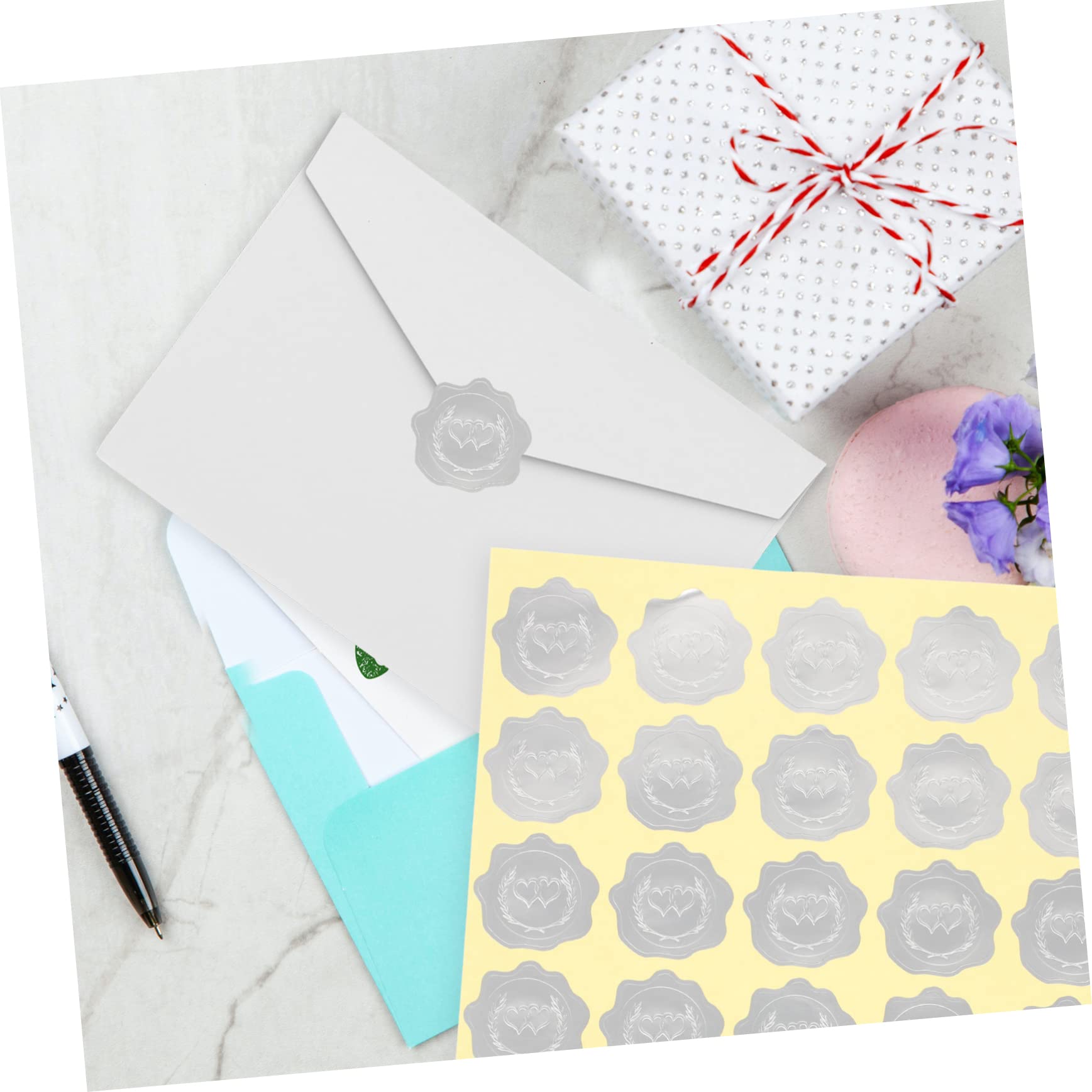 25fogli Etichette Adesive Per Matrimonio Stickers Goffrati Chiusura Buste e Decorazioni Festive Per Cerimonie e Speciali
