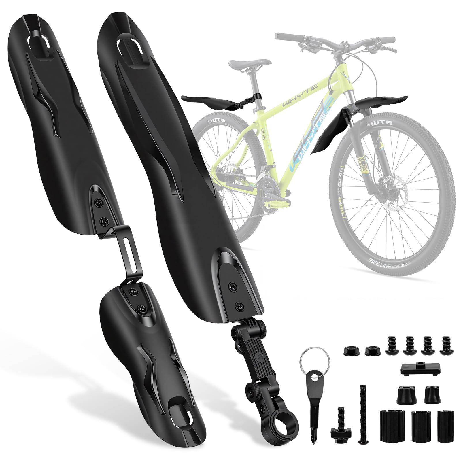 Kit de garde-boue universel pour vélo VTT 24-29" avec outils