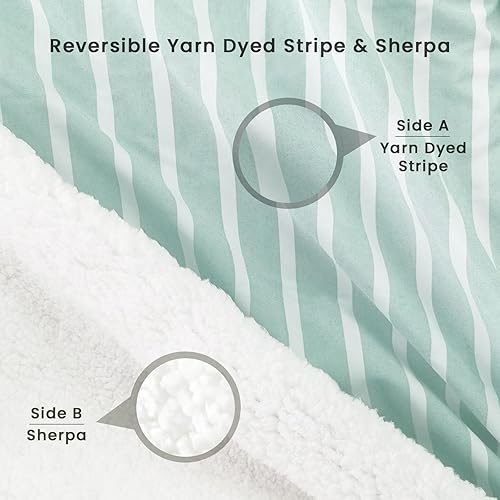 Miniatura 2 de Manta Queen para cama, manta suave de tamaño Queen para cama, algodón de doble cara y sherpa, tamaño Queen, con 2 fundas de almohada, 90 x 90