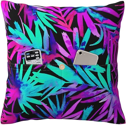 Mxllnbf Palm Blue Throw Pillow Covers, 20 X 20 Inch Pocket