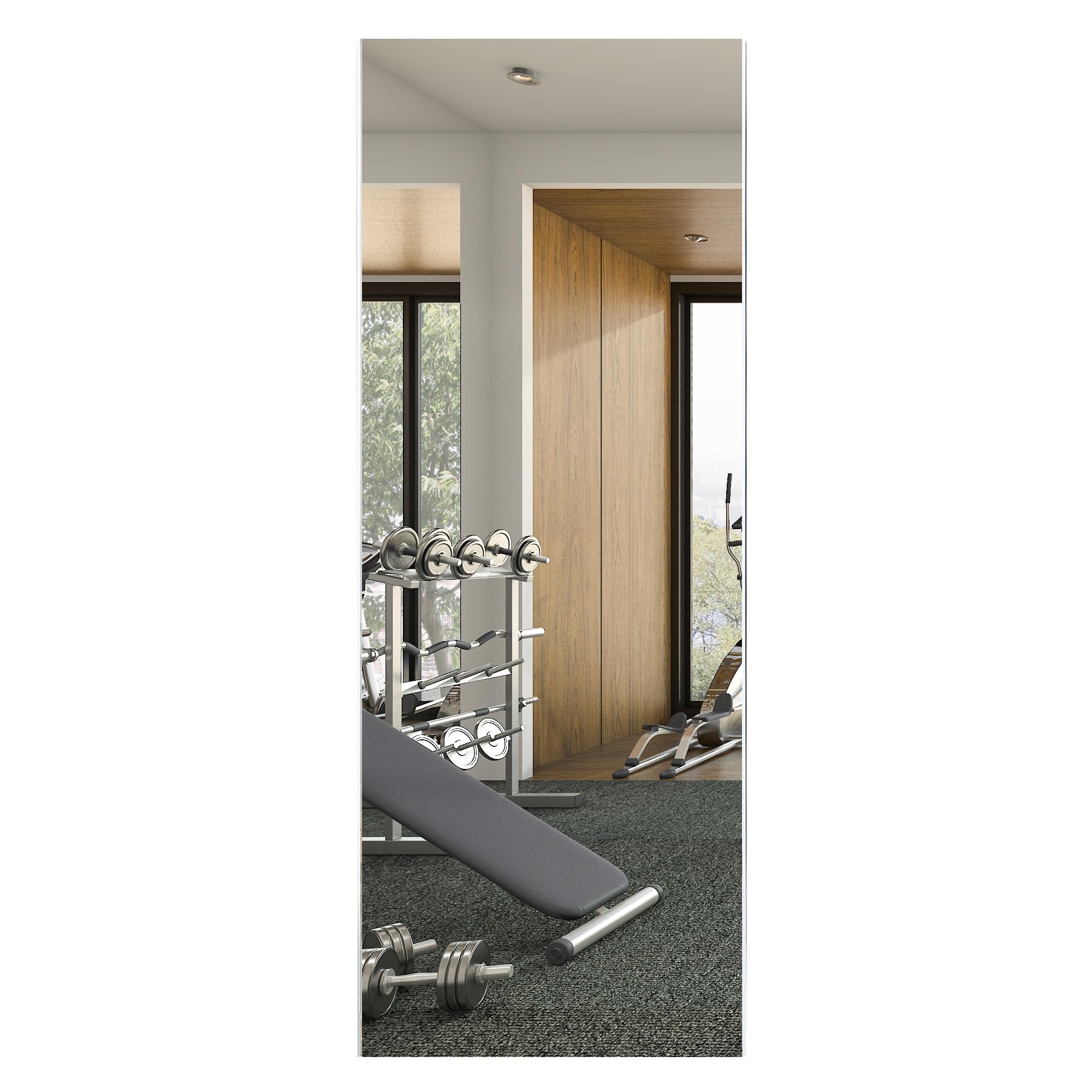 Espejo de pared grande sin vidrio, irrompible, irrompible, para gimnasio, estudio de baile, sala de entrenamiento en casa, nano película de 0.04 mm, cromado, 26 x 60 pulgadas