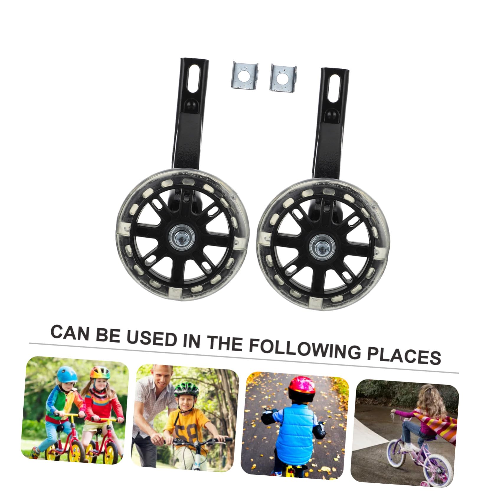 ERINGOGO Roues Dentraînement Garçon Fille Noires Stabilisateurs Arrière pour Sécurisé Accessoires pour Apprentissage du Garçon Fille